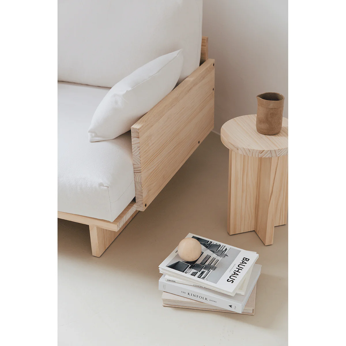 Bora armchair made of pine wood in Mediterranean style 95 cm - Image 11