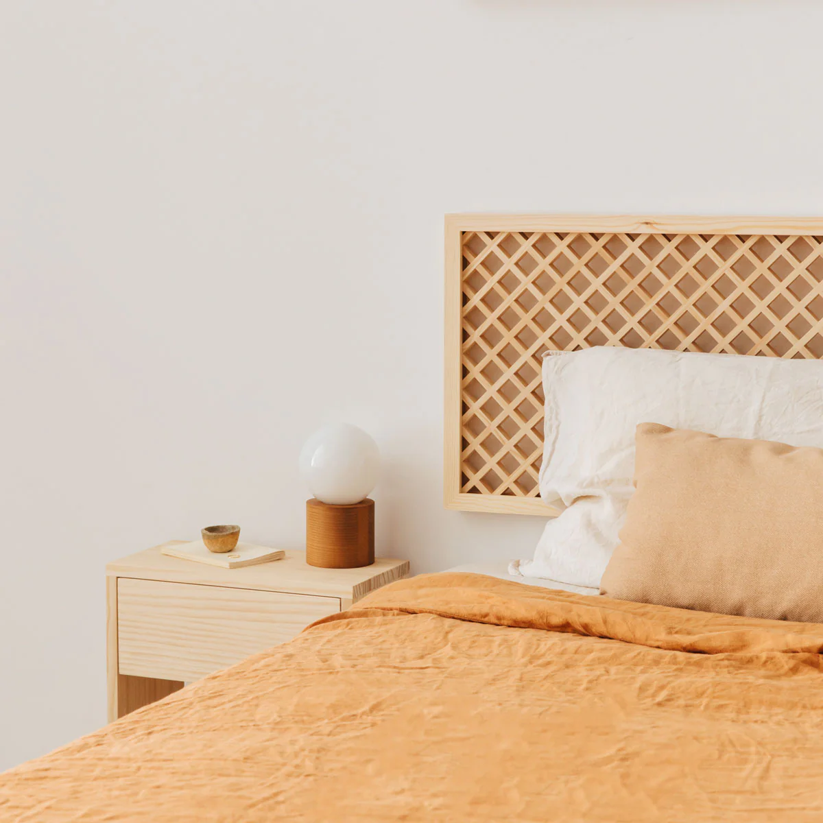 Azahar natural wood headboard with lattice 150 cm, 165 cm and 180 cm - Image 6