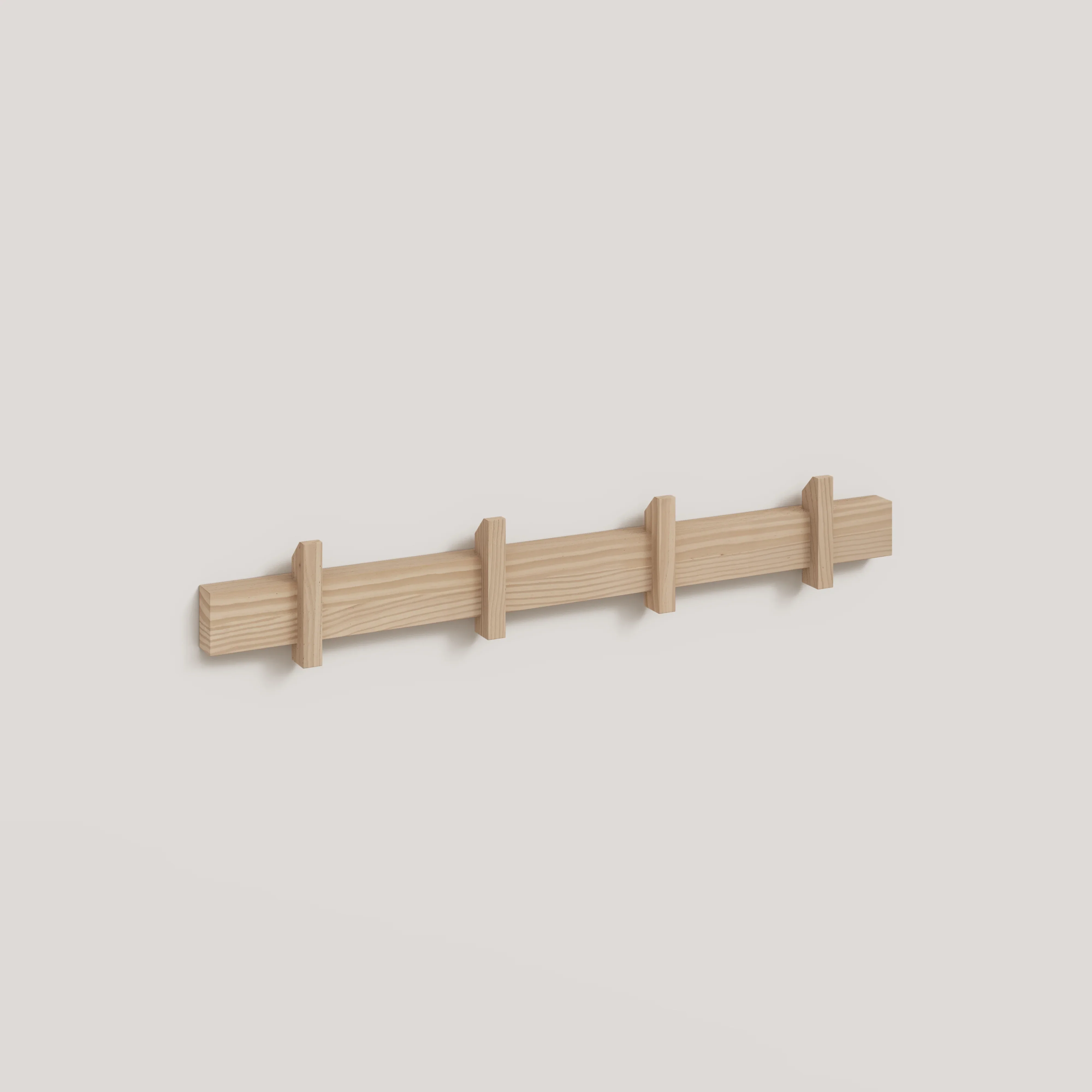 Large wall coat rack Figuera in solid wood 80 cm - Image 5