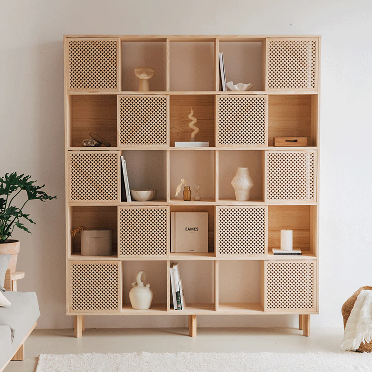 Bookcase Blava of pine with 5 or 10 doors 160 cm - Image 3