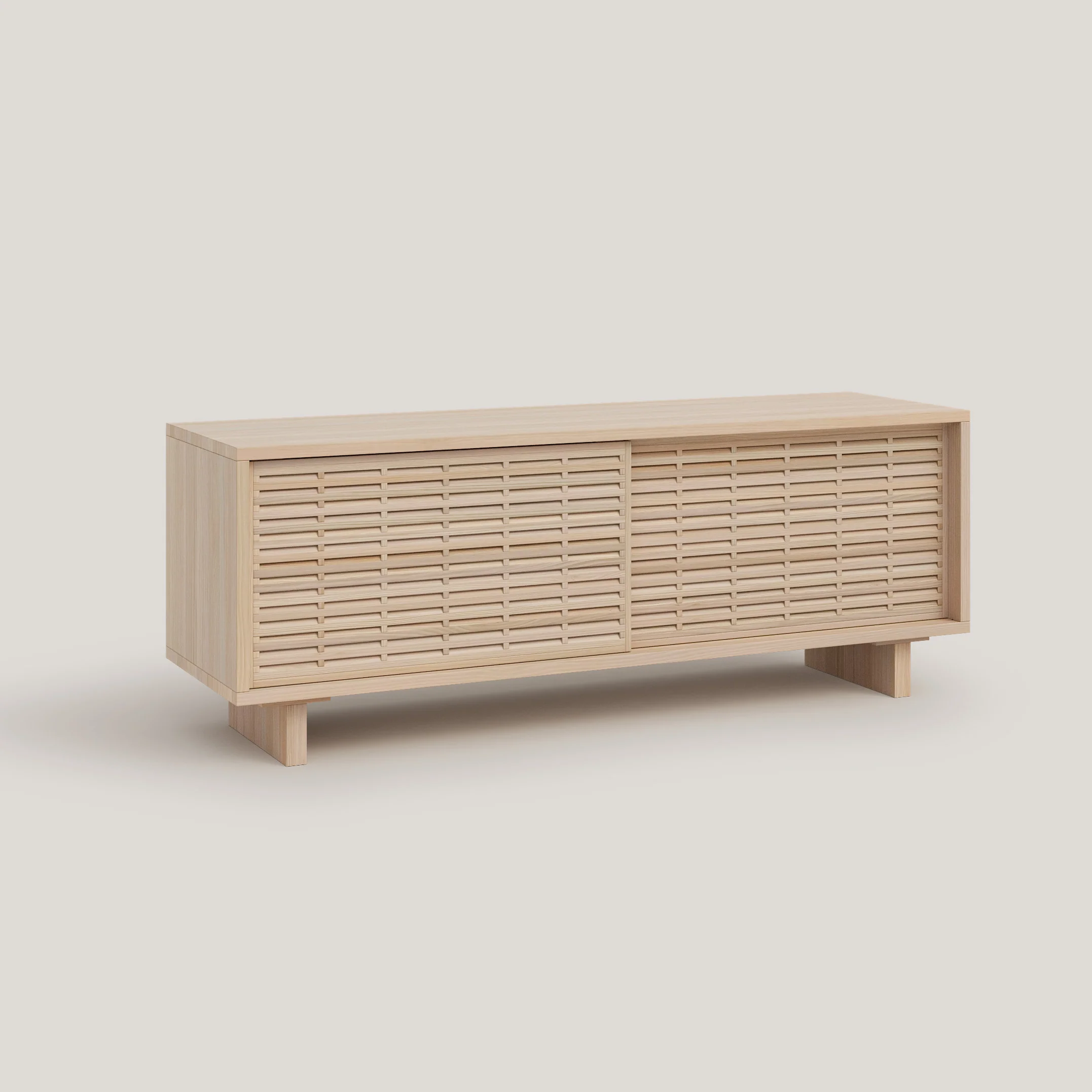 Moraira TV stand of pine with 2 mallorquina doors 120 cm - Image 6