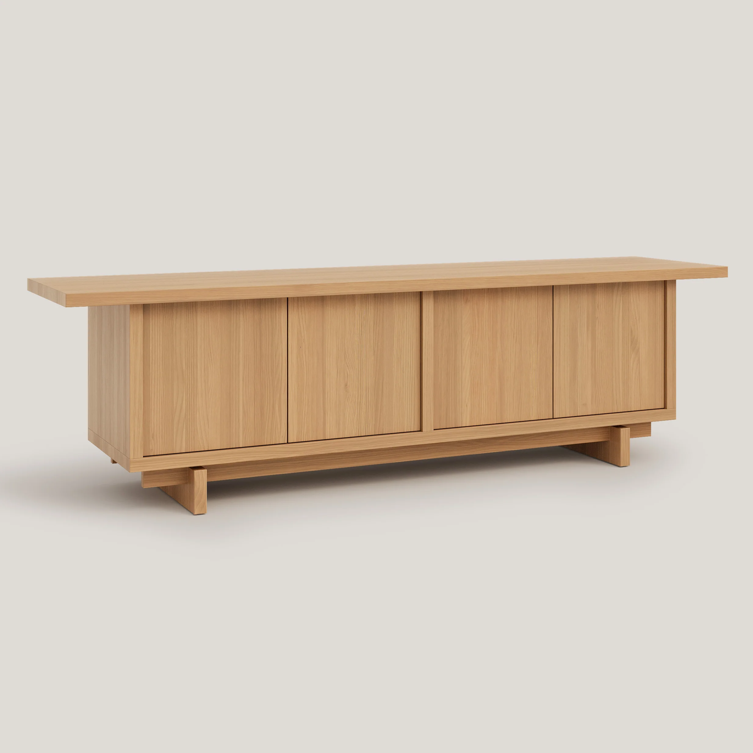 Pada TV stand of solid pine wood with 4 doors 180 cm - Image 11