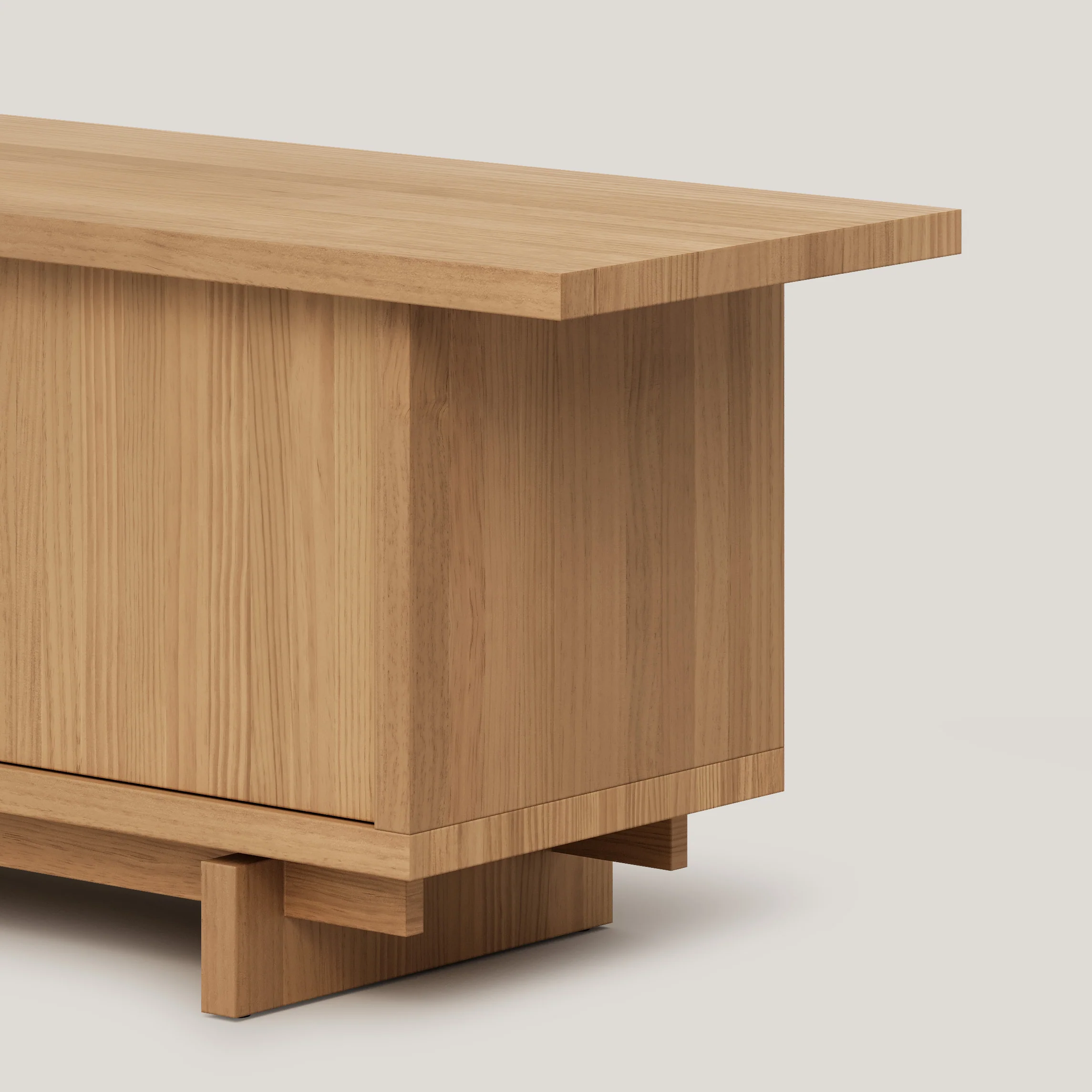 Pada TV stand of solid pine wood with 4 doors 180 cm - Image 12