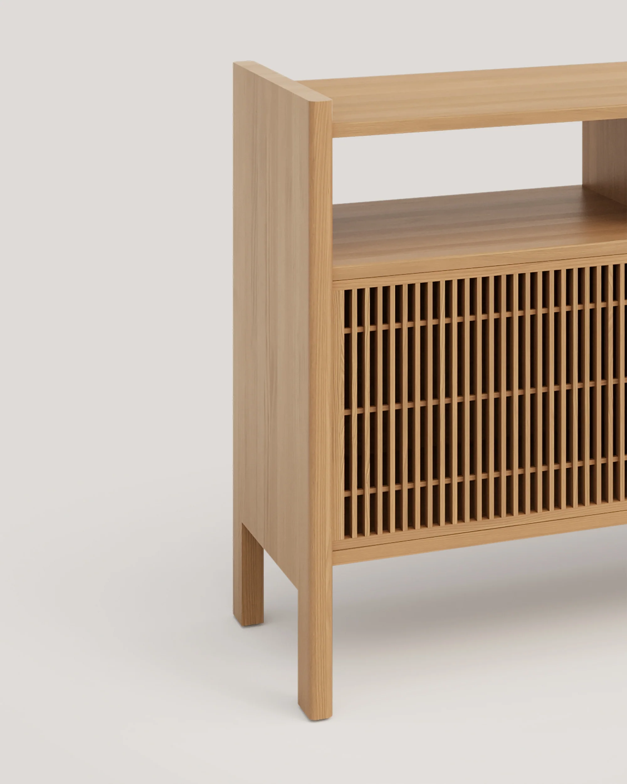 Mesquida medium sideboard in solid wood for vinyl records 2 doors 201 cm - Image 13