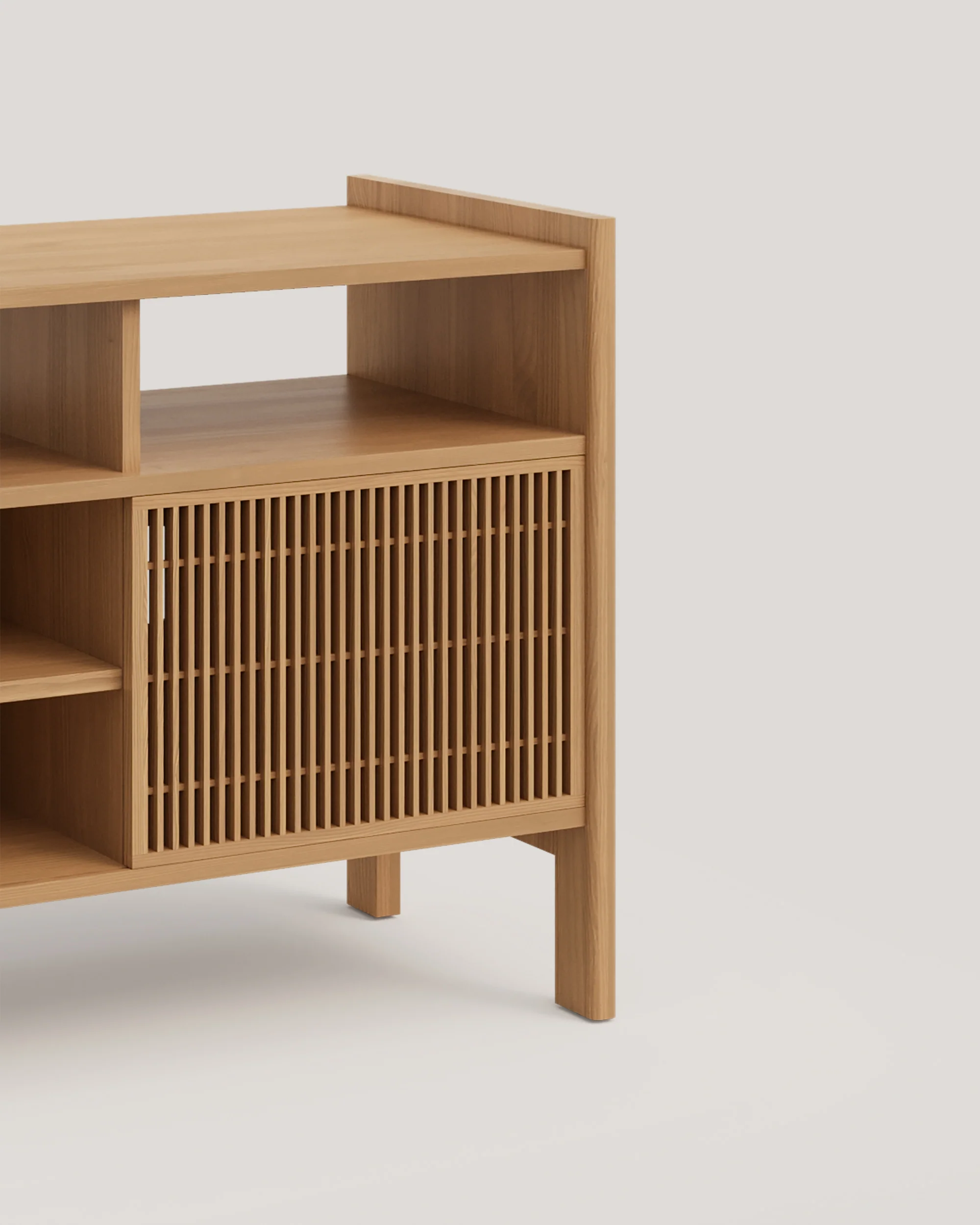 Mesquida medium sideboard in solid wood for vinyl records 2 doors 201 cm - Image 14