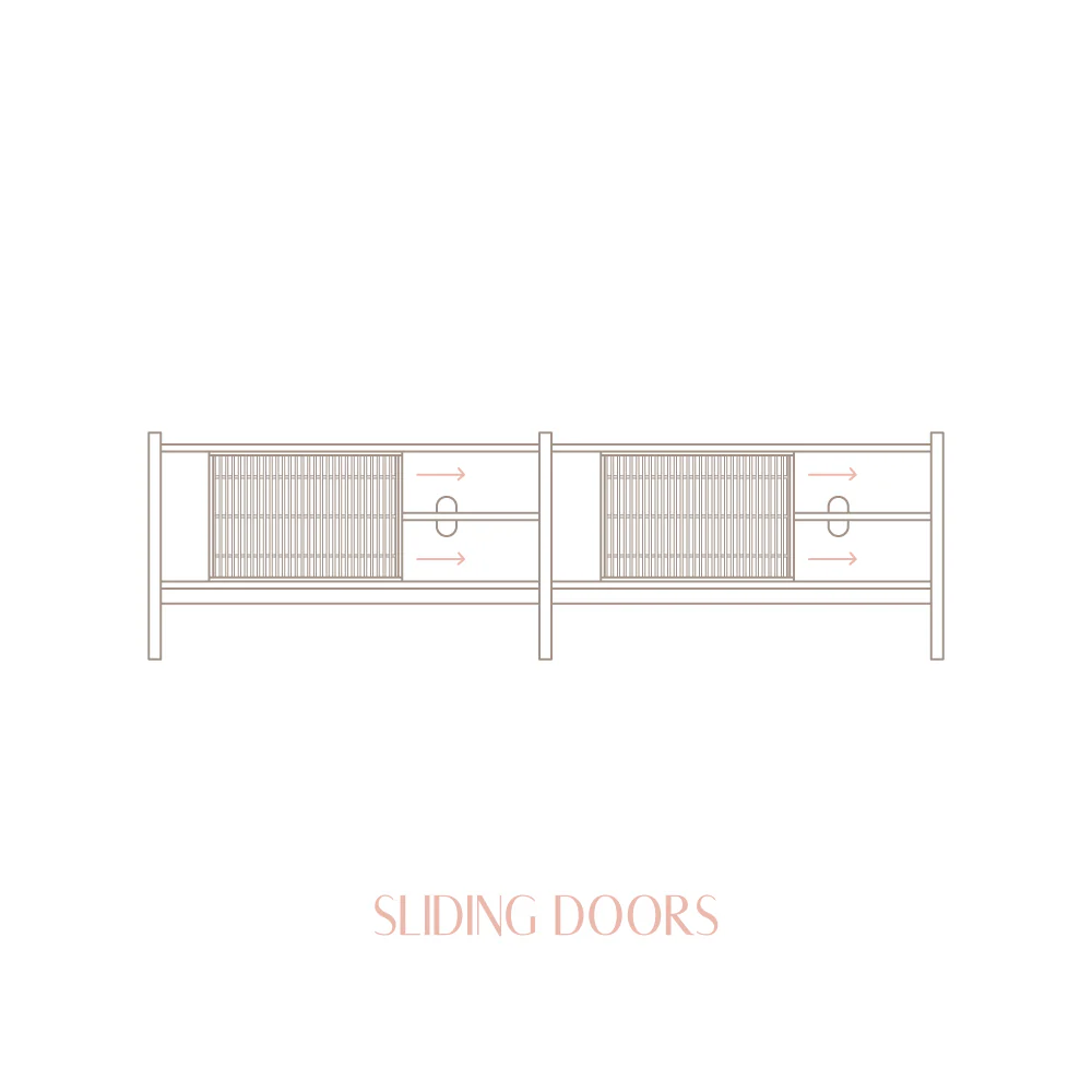 Medium Mendia TV furniture in solid wood for vinyl records 2 doors 201 cm - Image 10