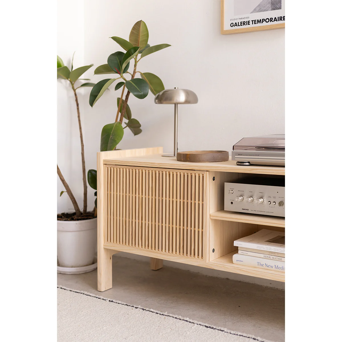 Tarida solid wood TV furniture for vinyl records 1 or 2 doors 151 cm - Image 3